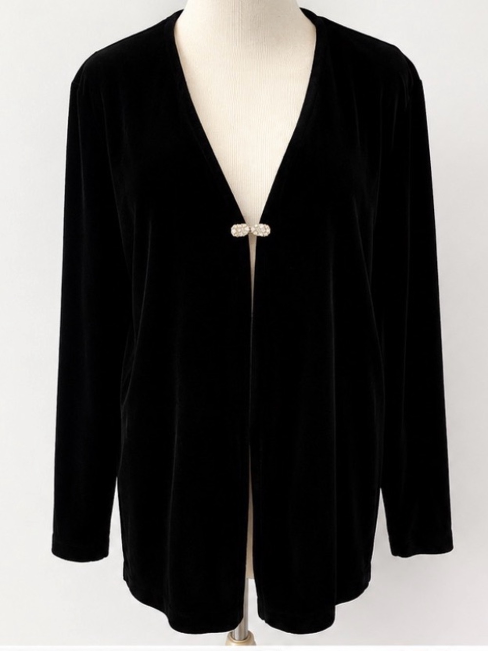 [J.R. Nites by Caliendo] Black Velvet Evening Cardigan Jacket Sz: L